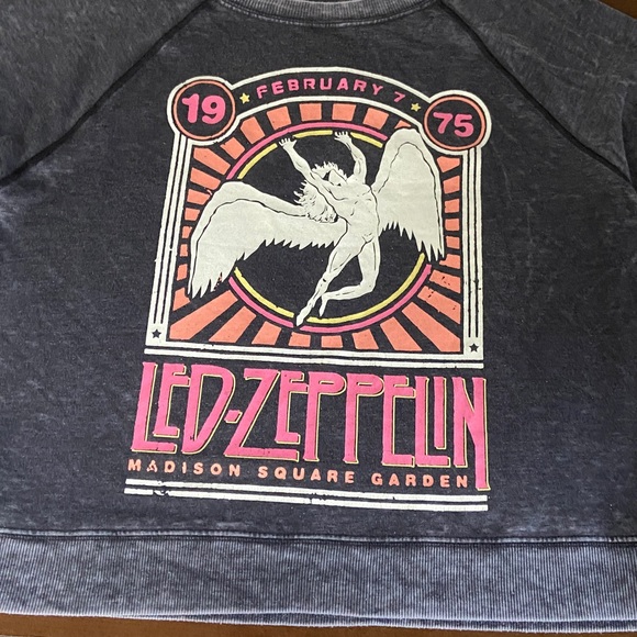Recycled Karma Women's Graphic Acid-wash Sweatshirt featuring Led Zeppelin. XS - Picture 6 of 10